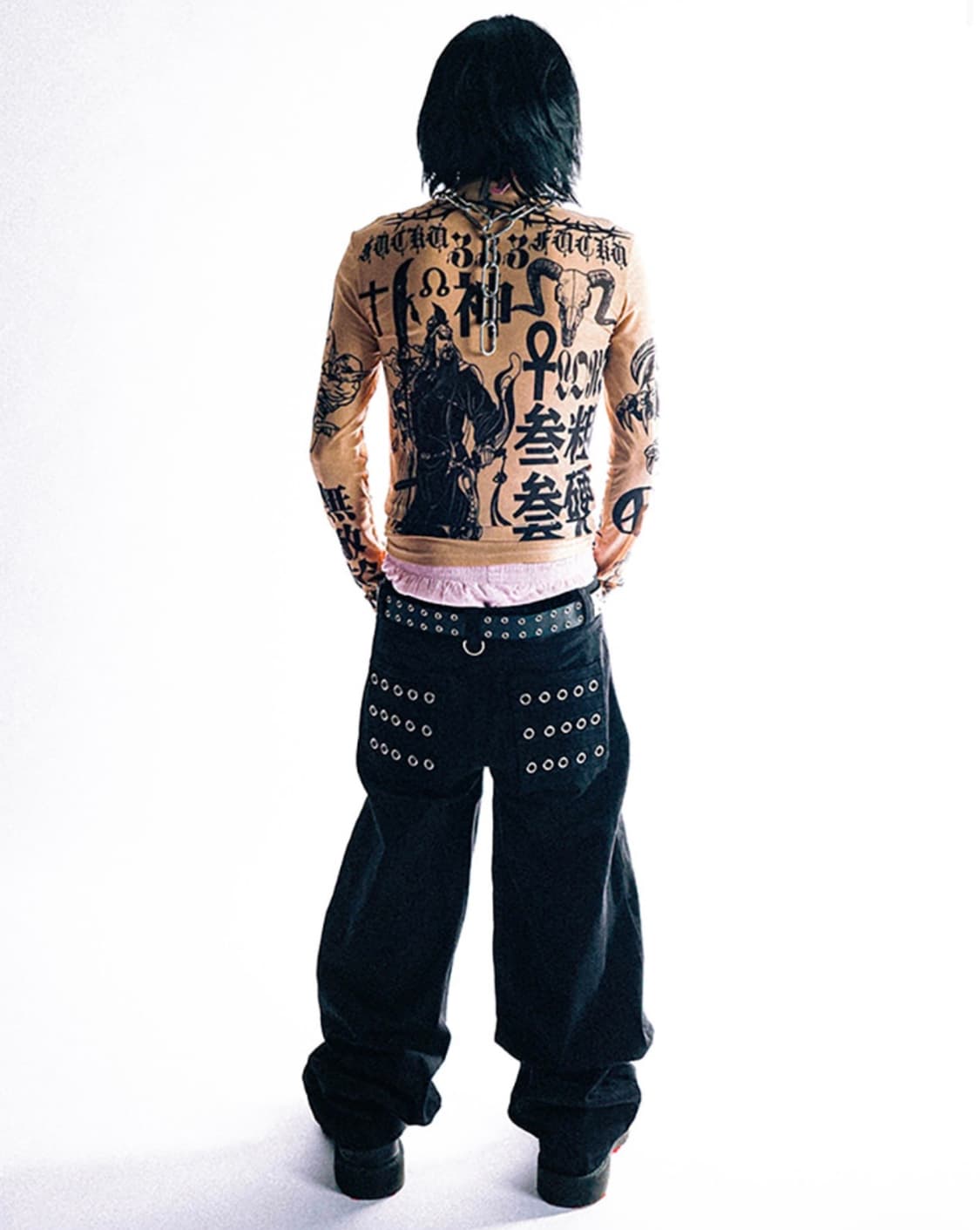 B.access 비엑세스 Eyelet Button Black Jeans 상품이미지2