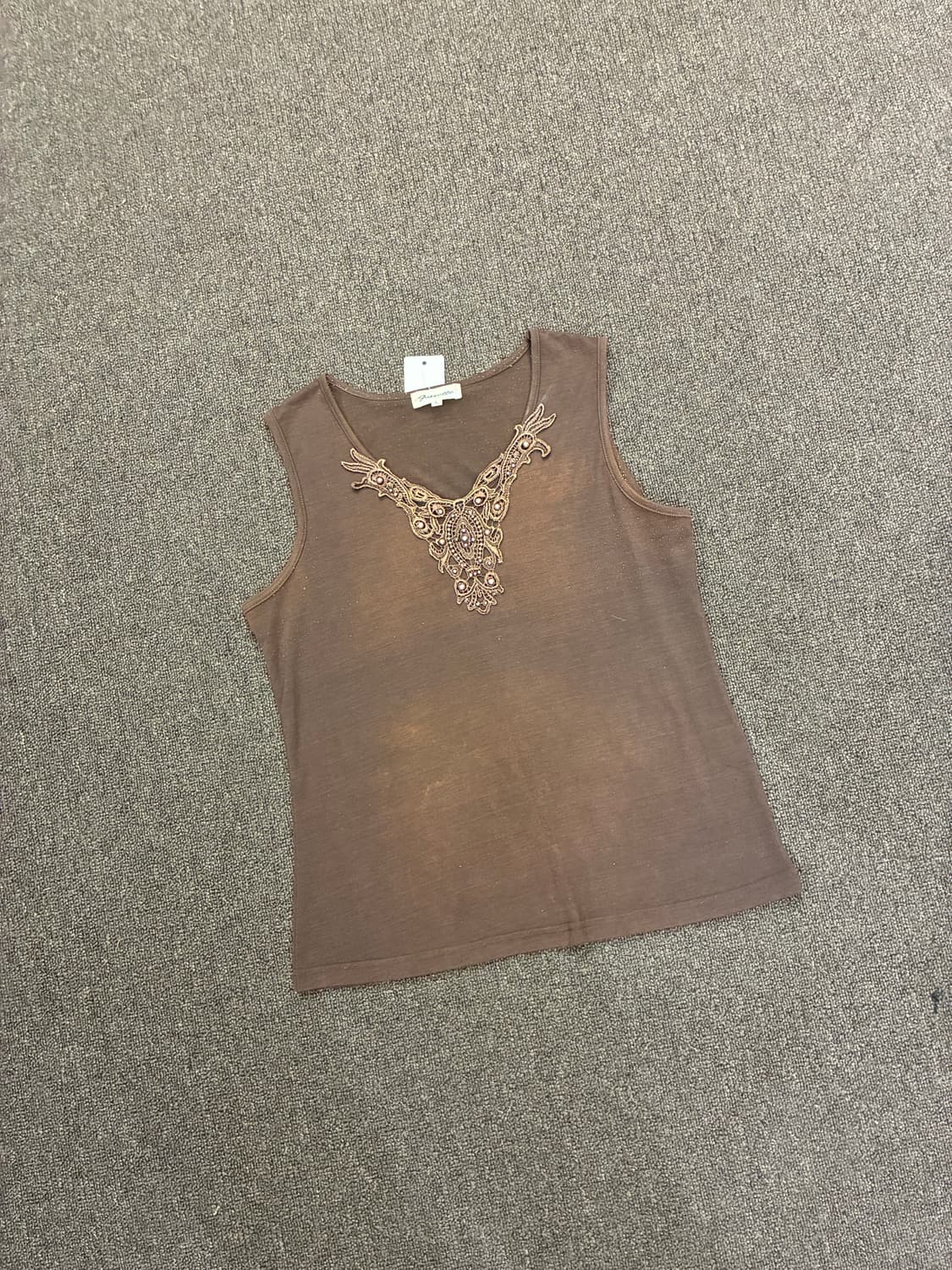 L)Japanese vintage 여성 비즈 디테일 슬리브리스 상품이미지2