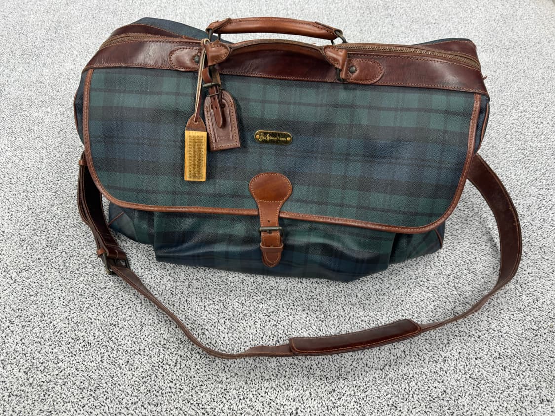 폴로 랄프로렌 90s PVC 타탄 대형 백 상품이미지2