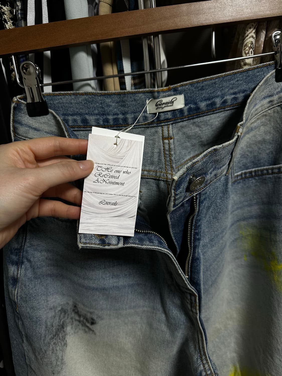 로레일즈 페인팅 데님 와이드 팬츠 상품이미지2