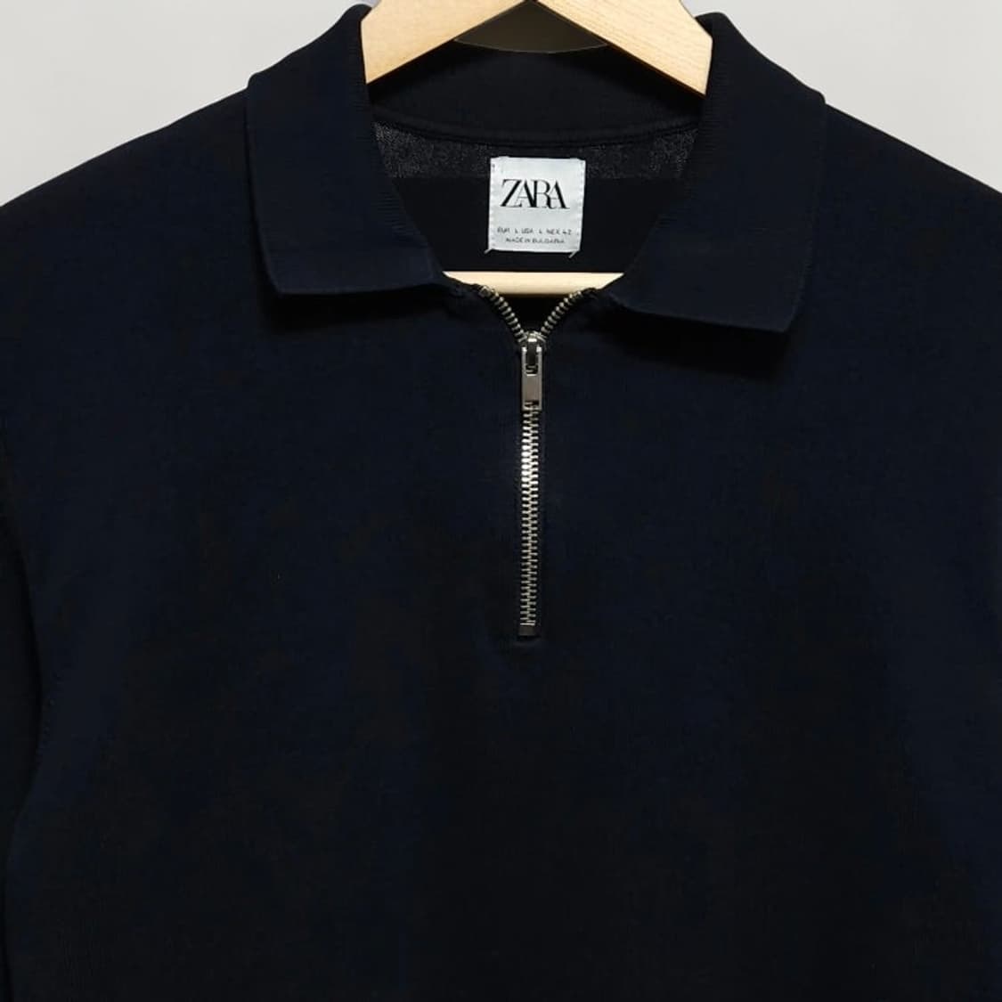 100 ZARA 자라 하프집업 스웻셔츠 네이비 코튼 상품이미지2