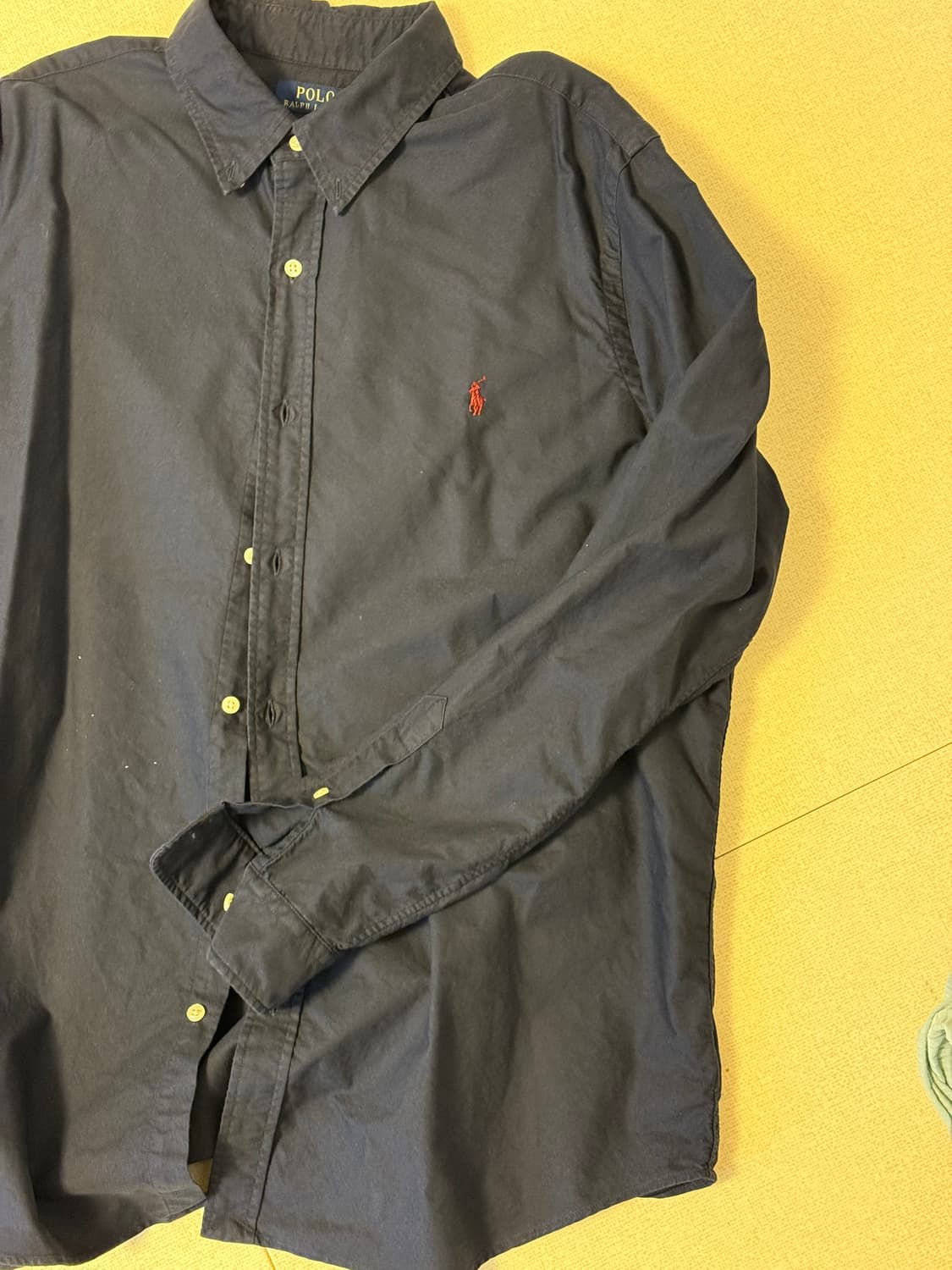 폴로 옥스포드 클래식핏 가먼트다이셔츠 네이비/레드포니 상품이미지1