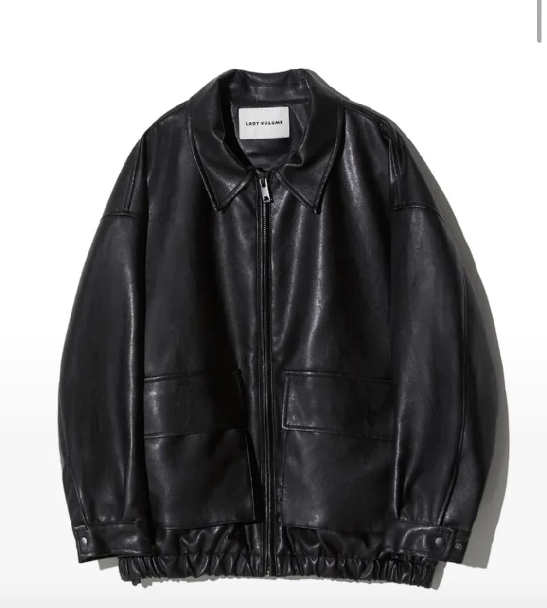 레이디볼륨 블랙 레더 자켓 가죽 자켓 상품이미지1