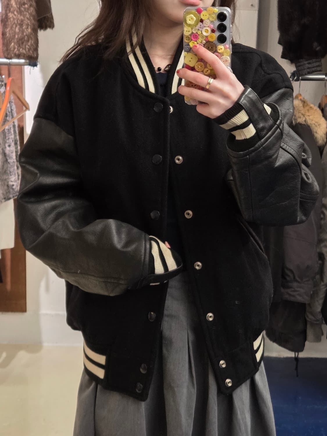 ixiz japanese 소가죽 바시티 자켓 상품이미지3