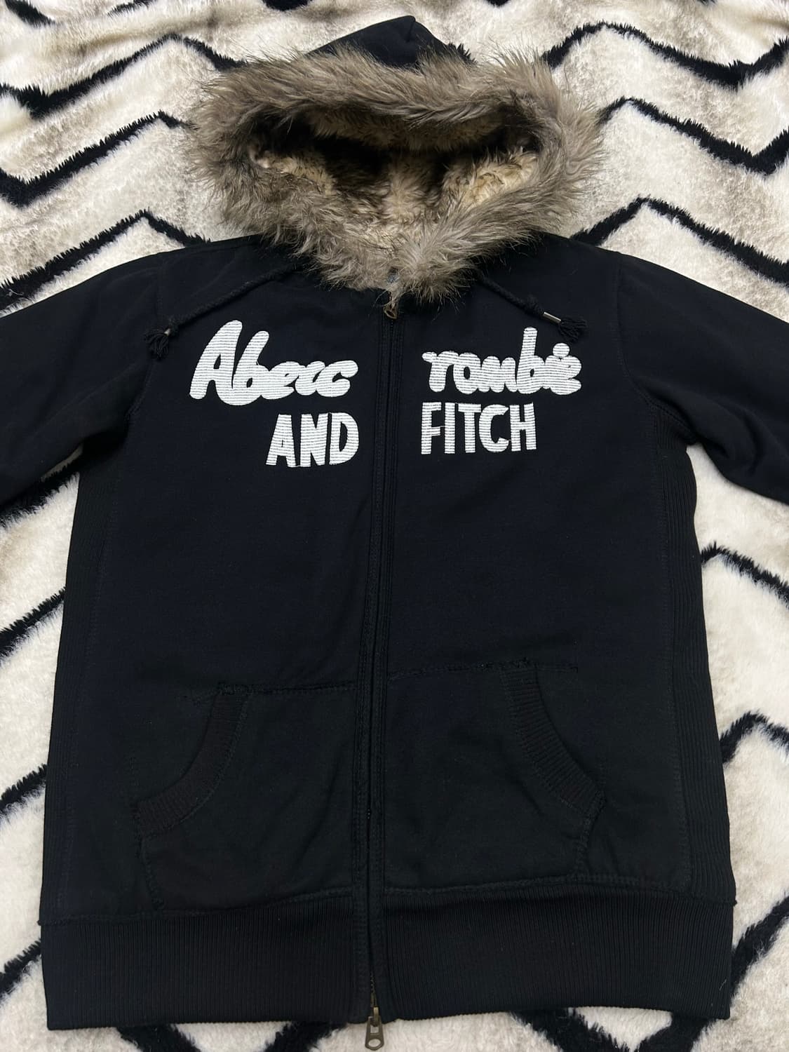 [M]아베크롬비 울프죠 후드 자켓/블랙 상품이미지3