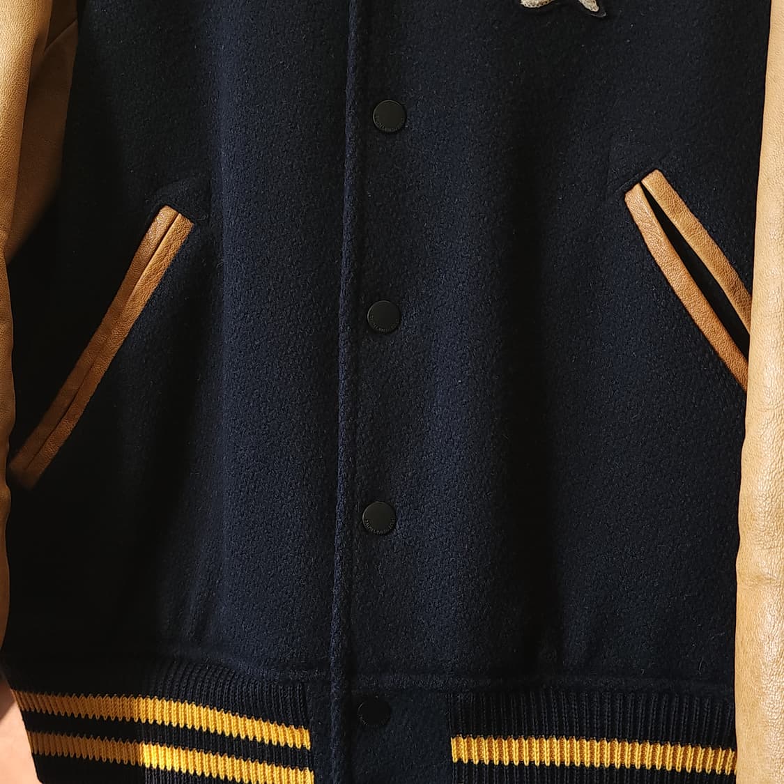 폴로 레더 바시티 자켓 레터맨 자켓 s 상품이미지5