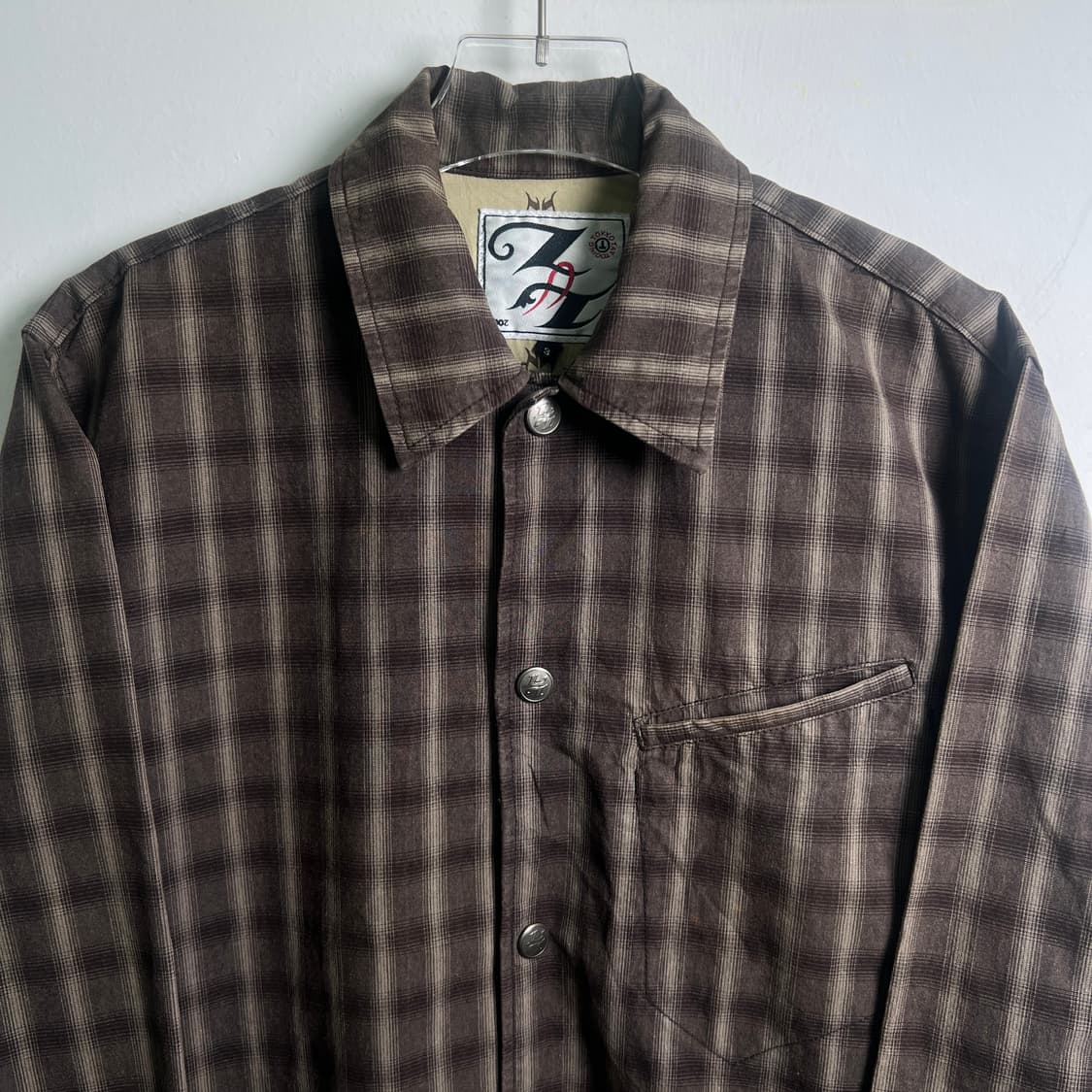 JPN VTG 브라운 체크 셔츠 자켓 상품이미지4