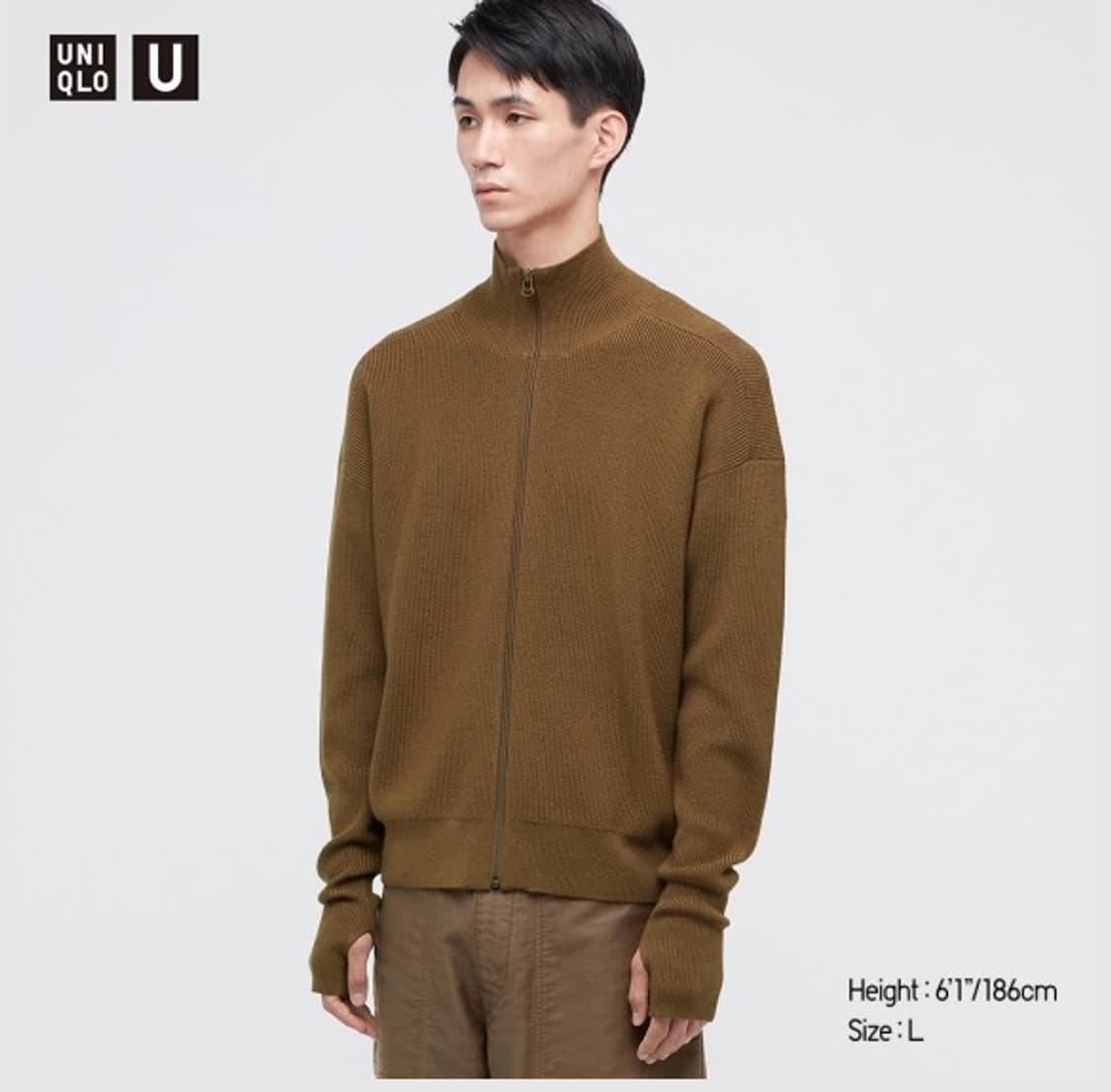 유니클로 U 메리노블렌드립풀집 스웨터 풀집업 상품이미지5