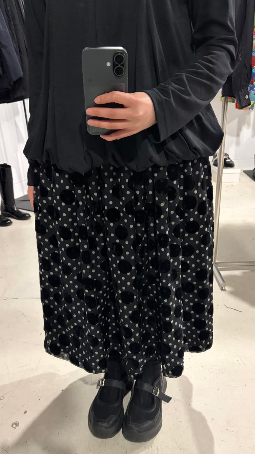 Mixed Dot Shirring Skirt 상품이미지3