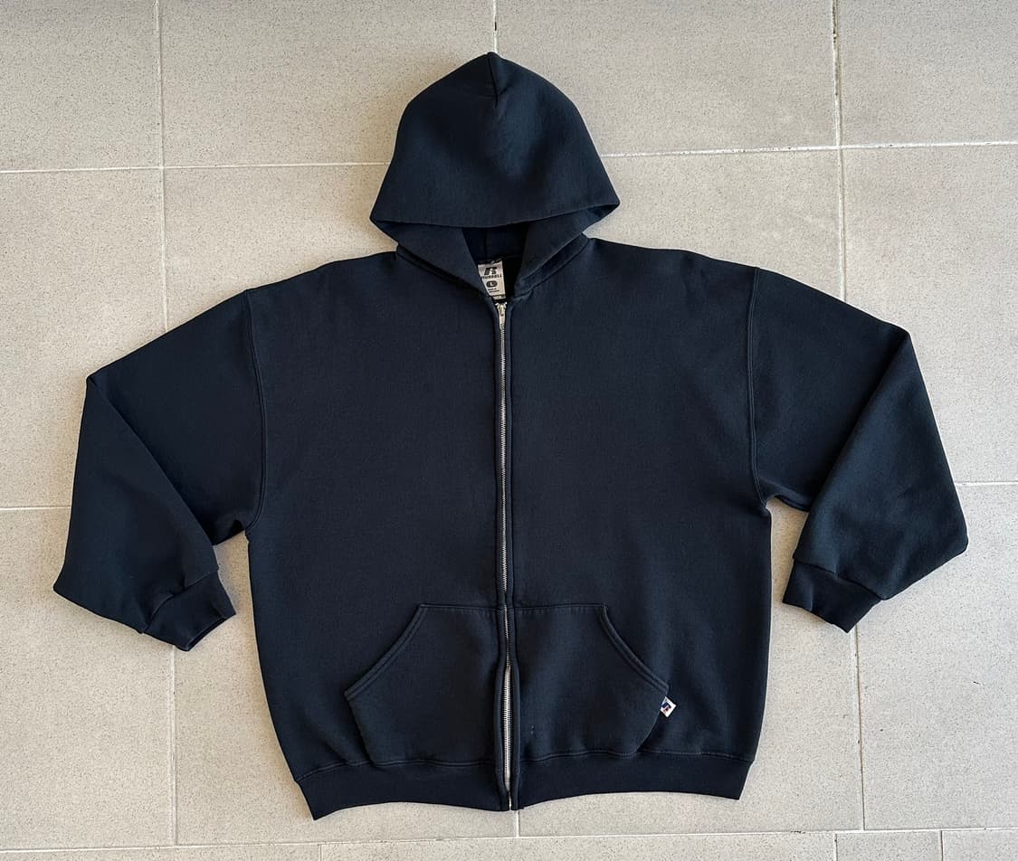 빈티지 러셀 후드집업 블랙 L 상품이미지1