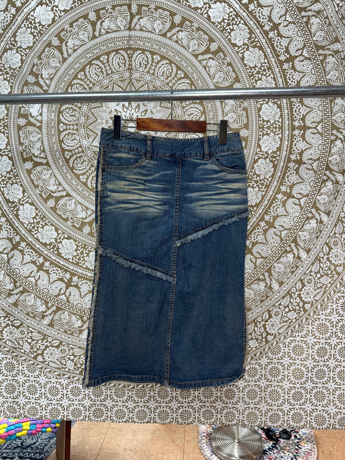 빈티지 여성 절개 워싱 데님스커트   상품이미지5