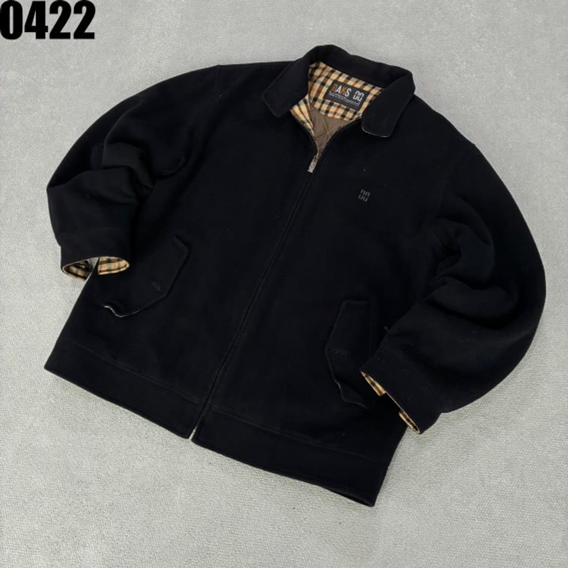 닥스 블랙 체크 안감 집업 자켓 100-105 상품이미지1