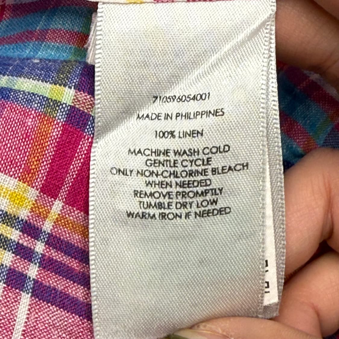 [XL] 랄프로렌 슬림핏 멀티컬러 린넨 체크 셔츠 상품이미지6