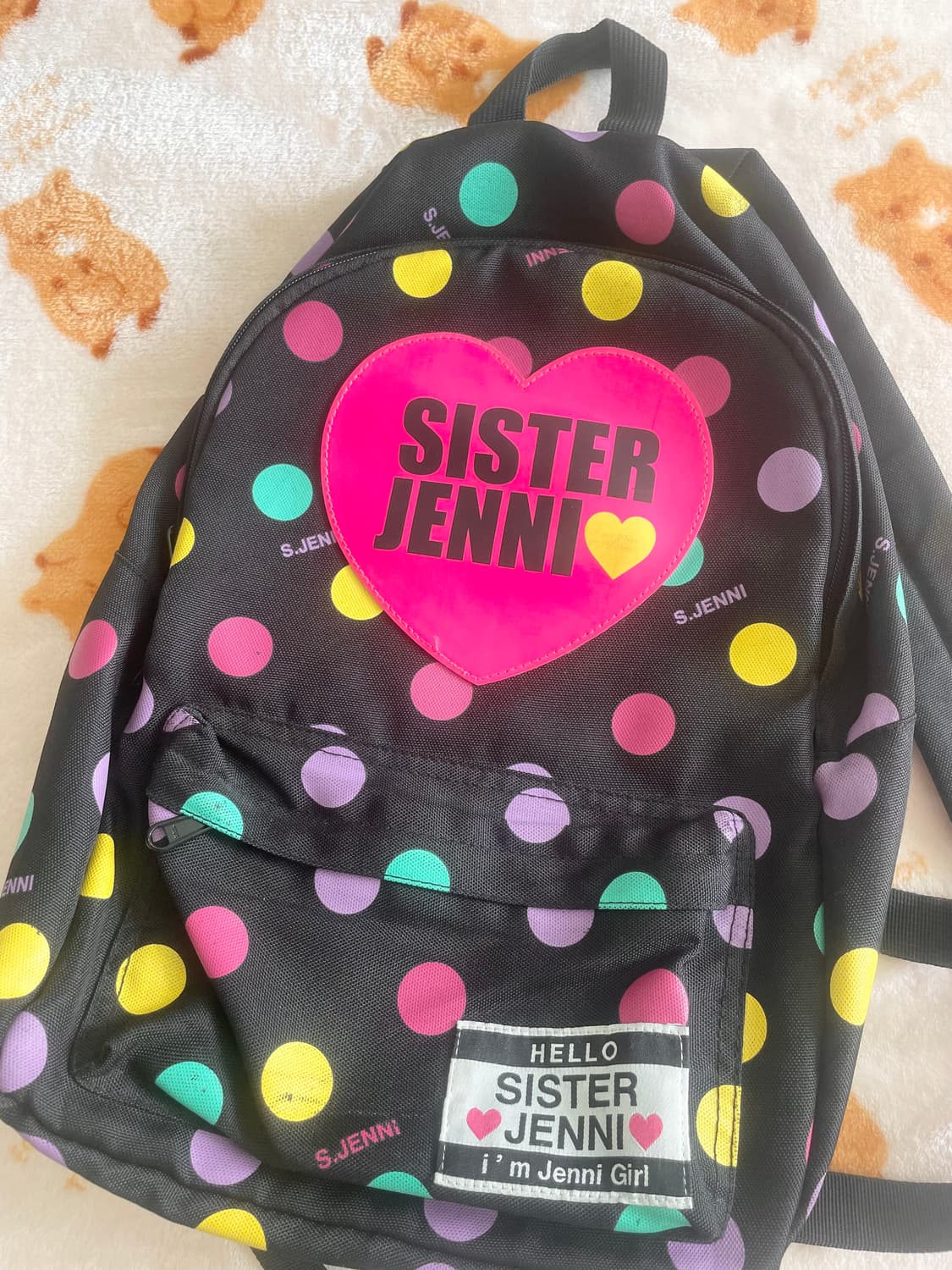 모리걸 빈티지 y2k 갸루 하트 도트 백팩 🖤💗💛🩵💜 상품이미지2