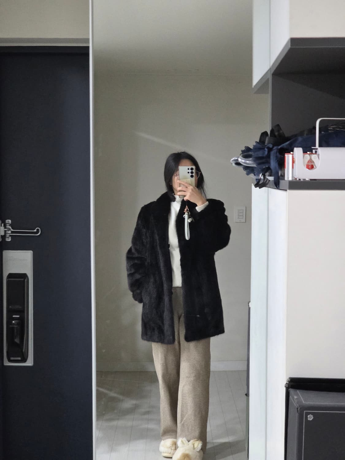 리얼 통밍크 밍크코트  하이넥 블랙코트 빈티지 상품이미지9