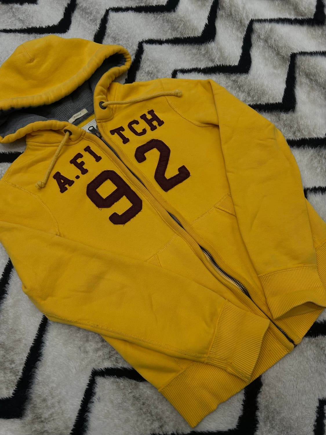 [S]아베크롬비 스펠아웃 후드집업/기모/엘로우버건디 상품이미지2