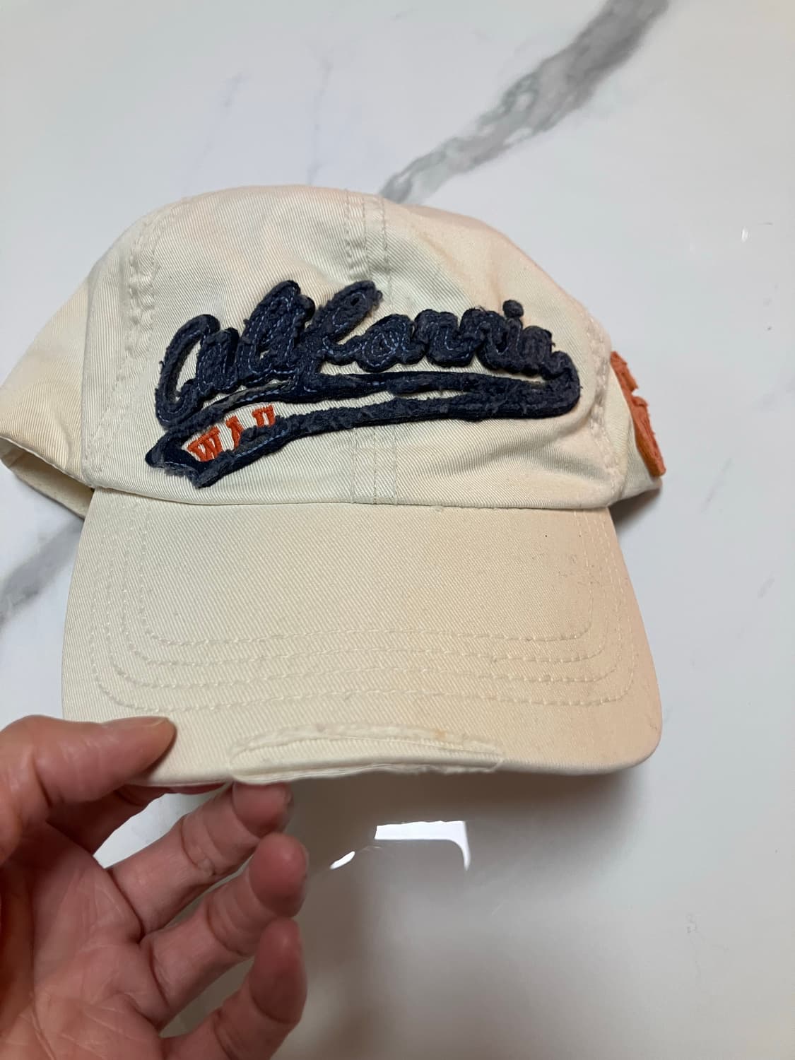 whoau Y2K 빈티지 볼캡 모자 크림 베이지 상품이미지2