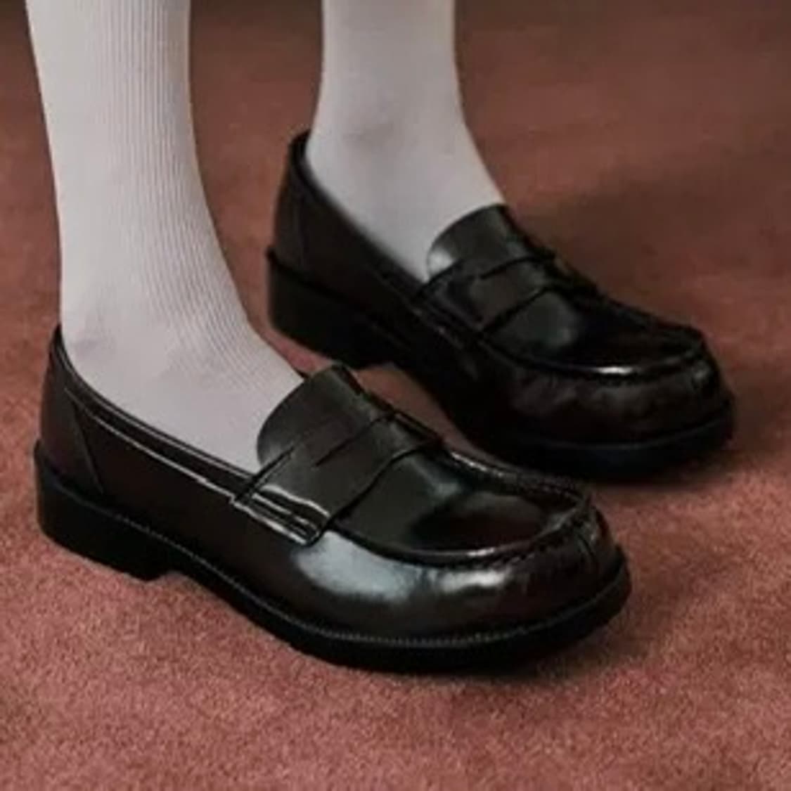 하루타 스퀘어토 페니 로퍼 블랙 상품이미지1