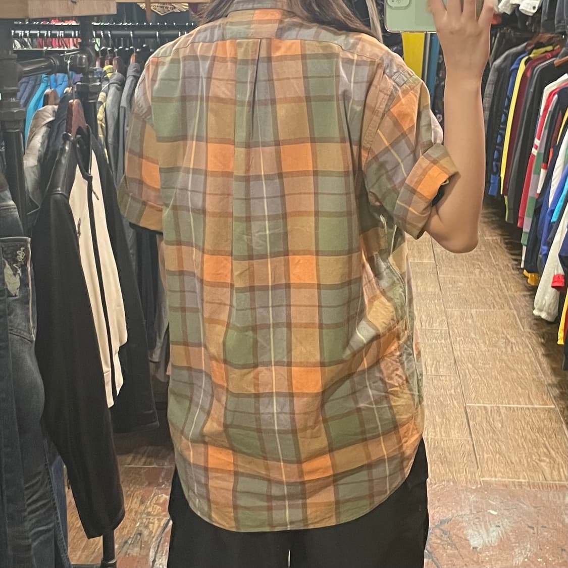 [HI] 폴로 반팔셔츠 오렌지 체크 상품이미지5