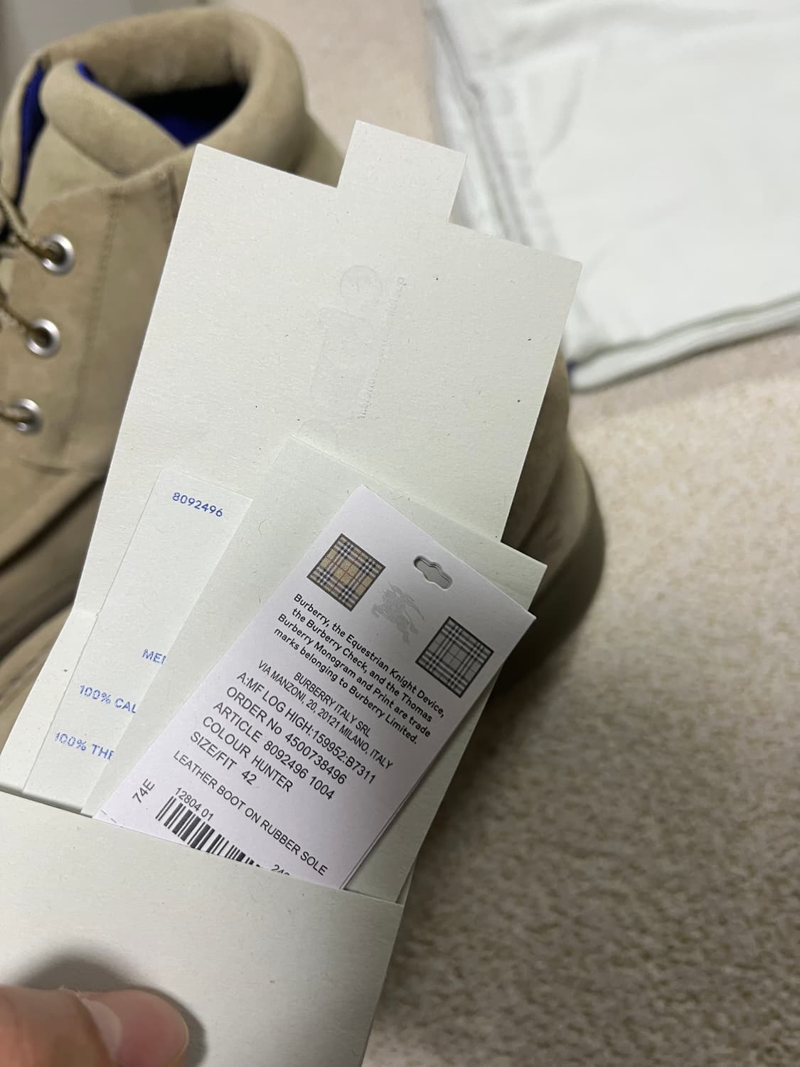 burberry 버버리 스퀘어토 스웨이드 로그 부츠 EU42(270) 상품이미지7