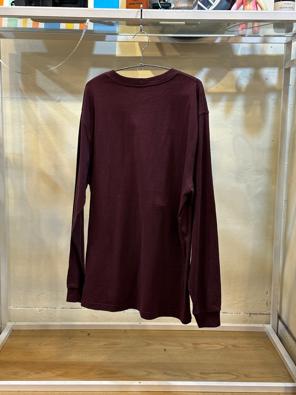 칼하트 포켓 롱슬리브 티셔츠 버건디 M  상품이미지7