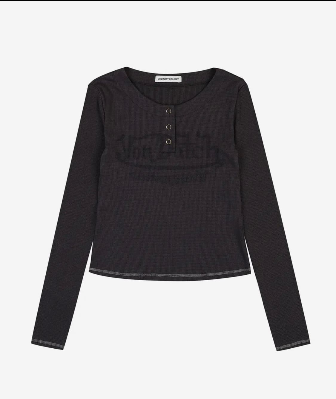 본더치 x 오디너리 홀리데이 와플 스냅 티셔츠 차콜 상품이미지1