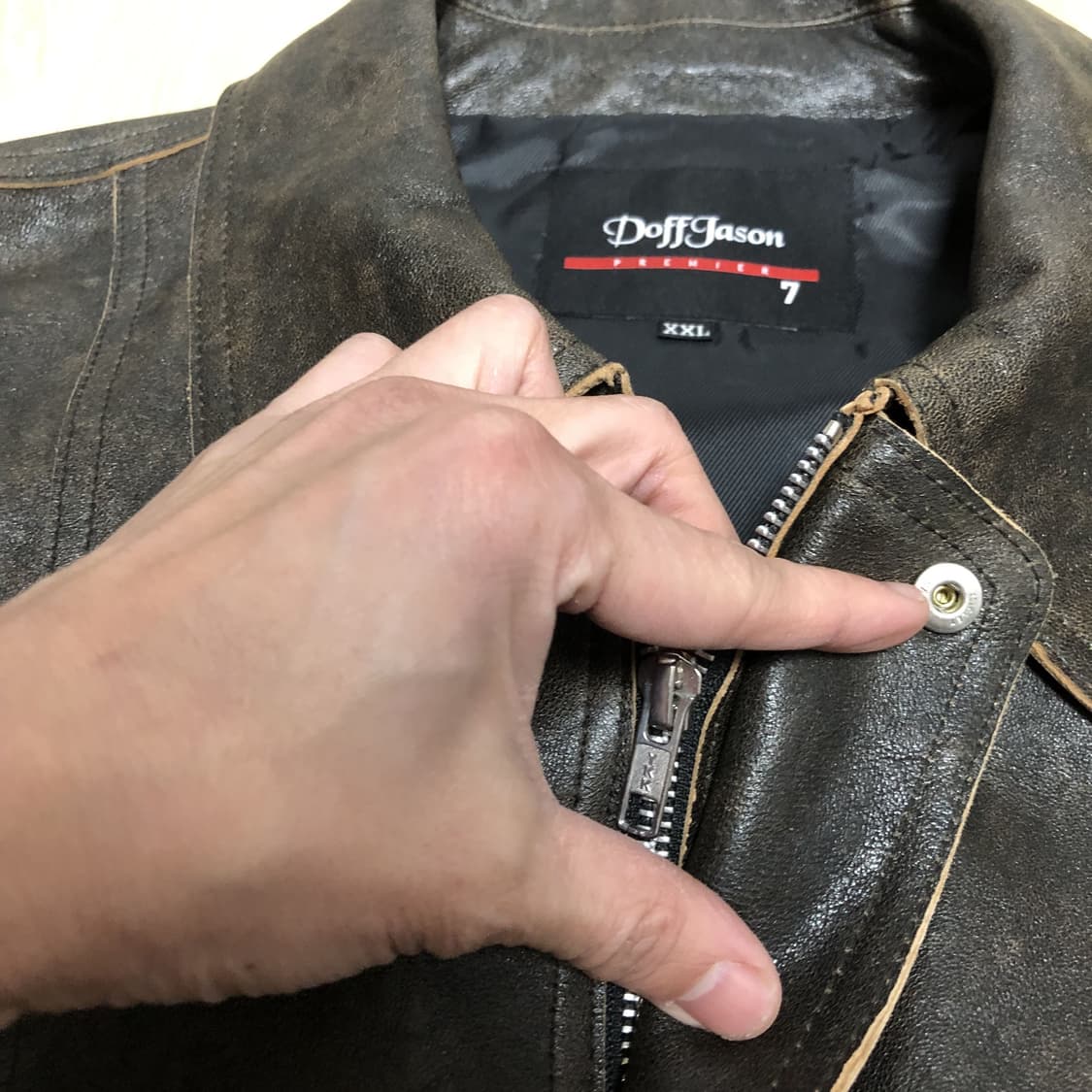 (XXL) 도프 제이슨 프리미엄 램스킨 베지터블 컷오프 커브드 보머 자켓 상품이미지5