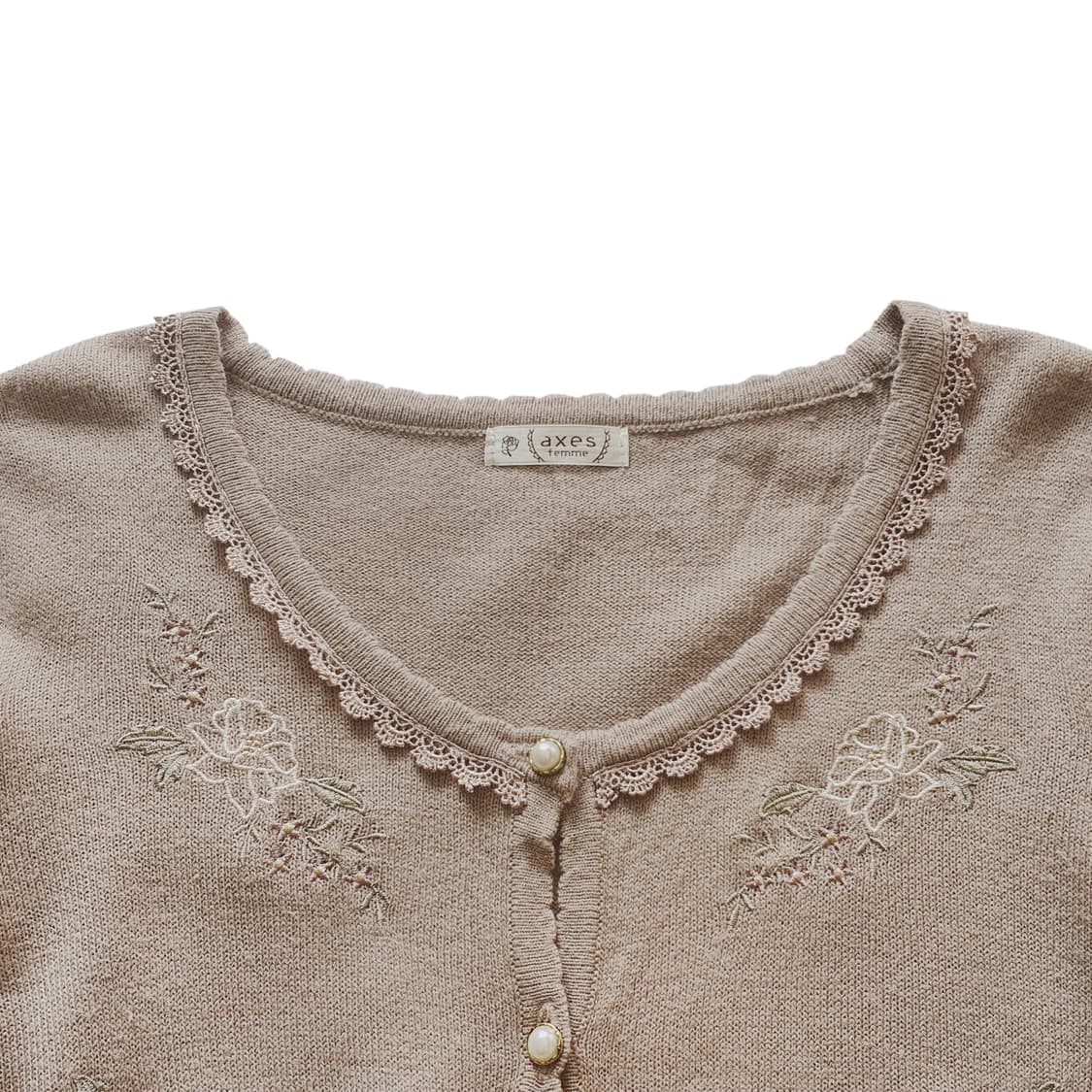 엑시즈팜(axes femme) 니트 가디건 코코아 핑크 상품이미지2