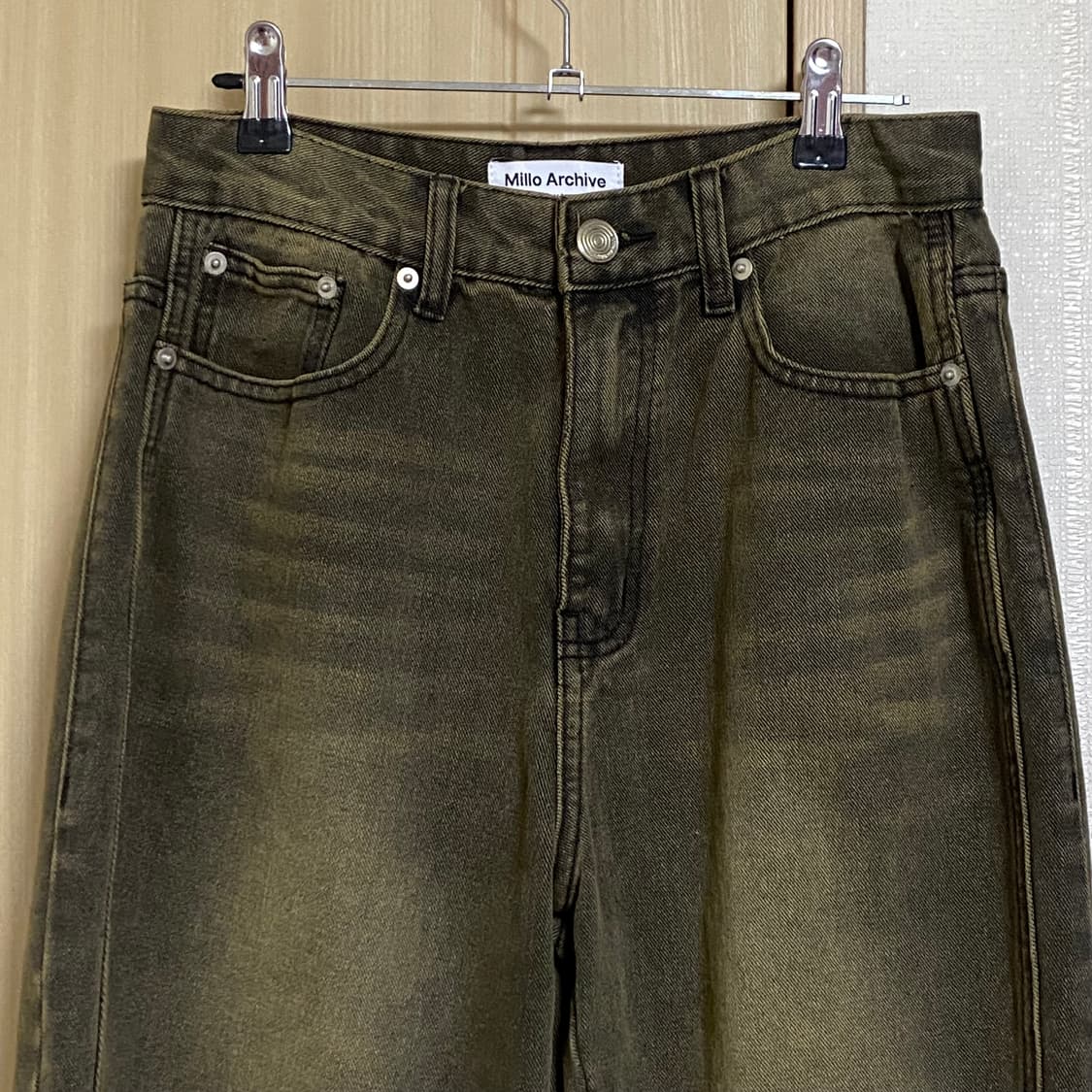 밀로우먼 커브드 플레어 진 [ 워시드 브라운 ] M 상품이미지5