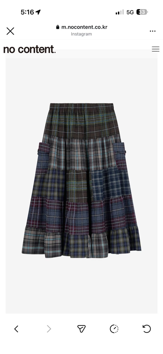 노컨텐츠 보호 체크 스커트  상품이미지1