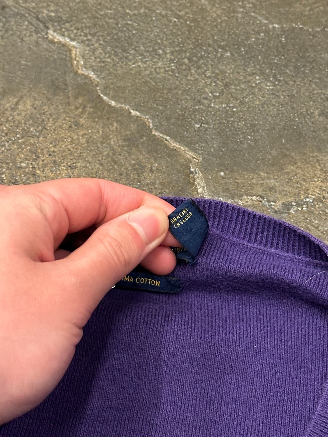 POLO 폴로 랄프로렌 피마코튼 니트 딥퍼플 XL 상품이미지4