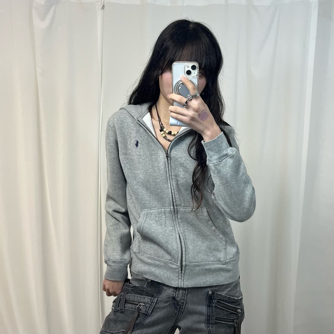 Polo Grey Hood Zip-up 상품이미지1