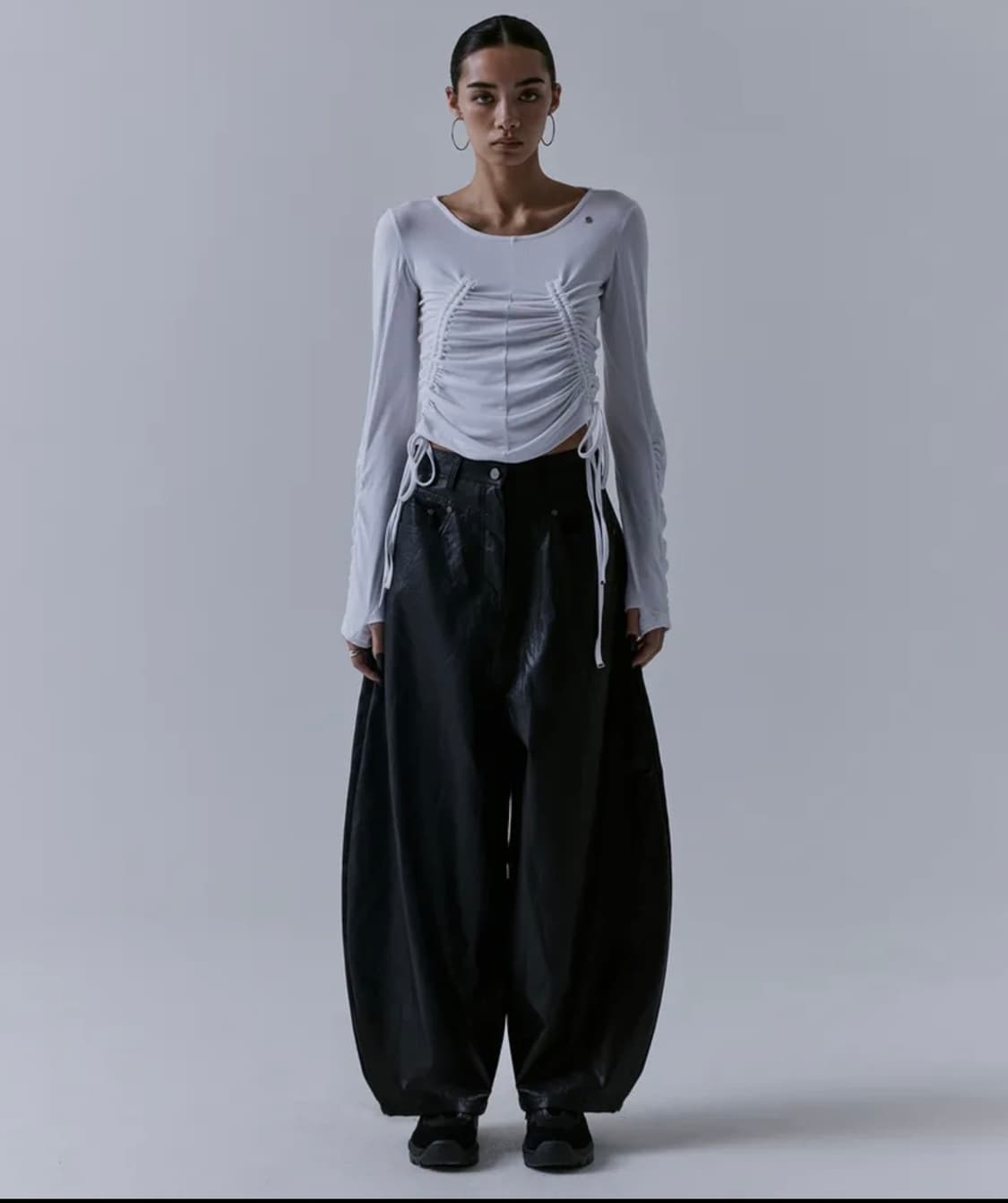 트리밍버드 요크레더팬츠 블랙 상품이미지1