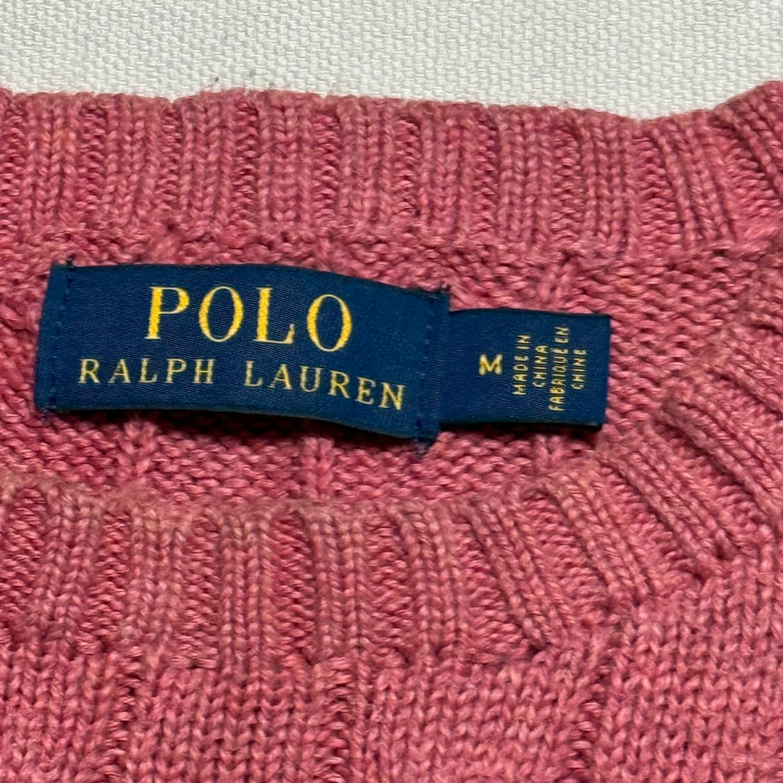 M 폴로랄프로렌 핑크 케이블 니트 상품이미지4