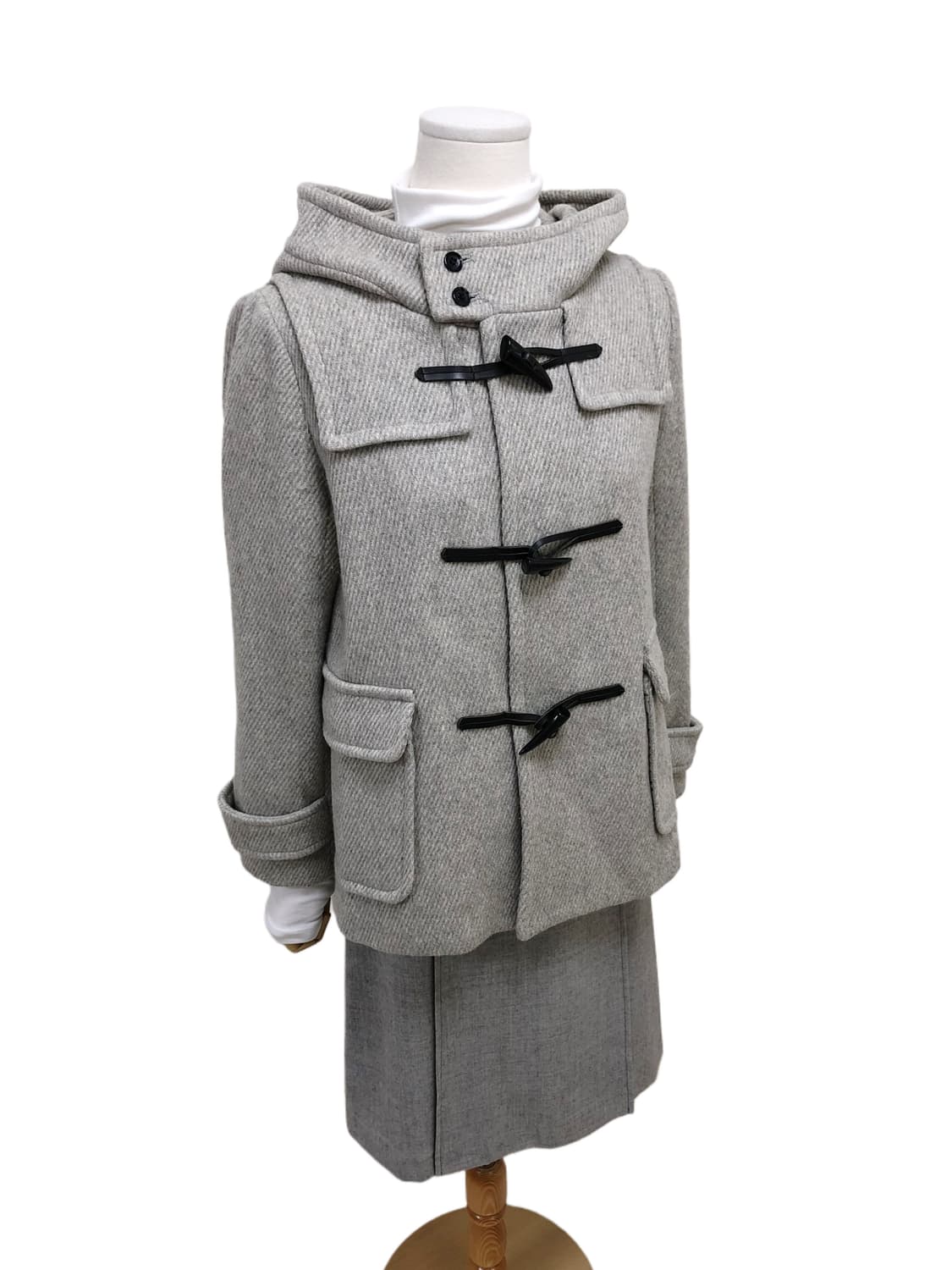 회색 더플 떡볶이 코트 상품이미지5