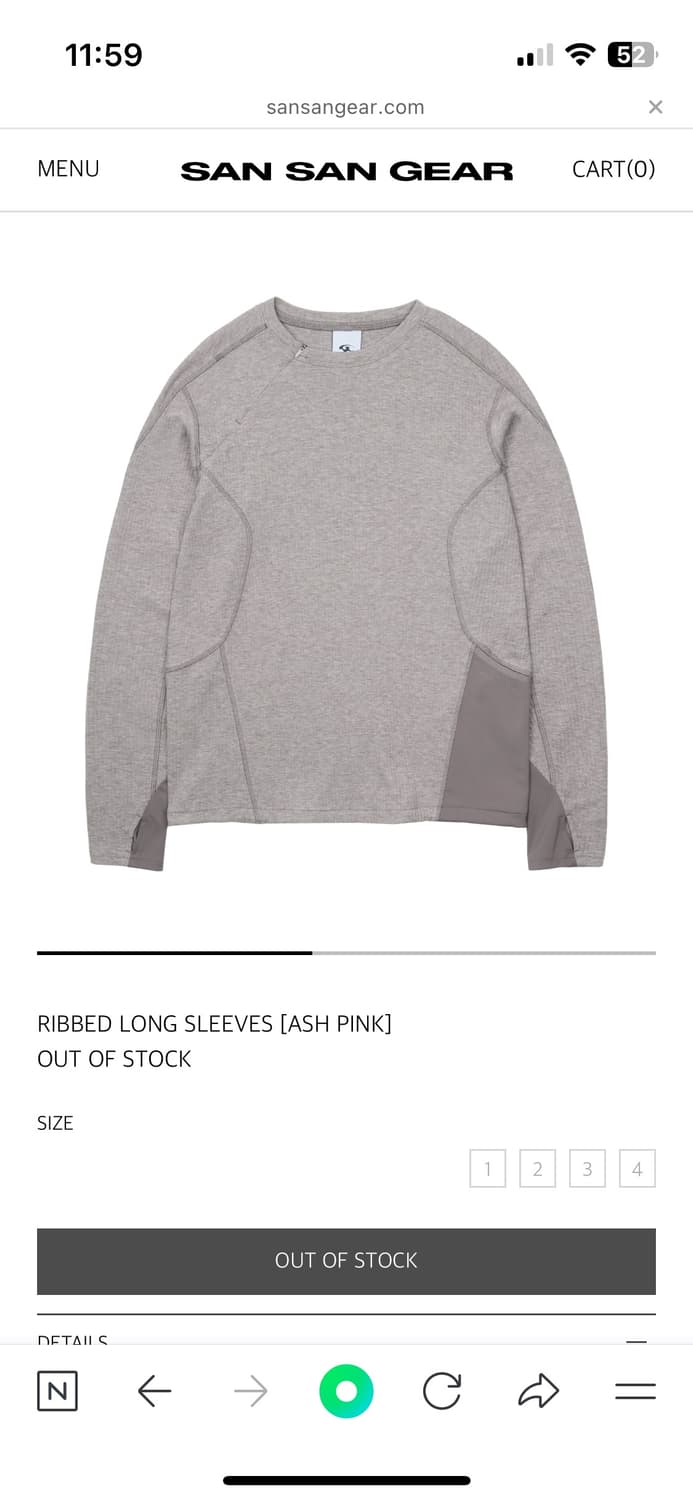 산산기어롱슬리브RIBBED LONG SLEEVES [ASH PINK]  상품이미지1