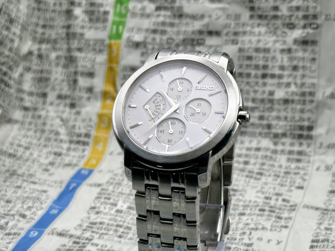 [희귀 모델] 세이코 멀티펑션 쿼츠 화이트실버 SCJF009(상태양호) 상품이미지9