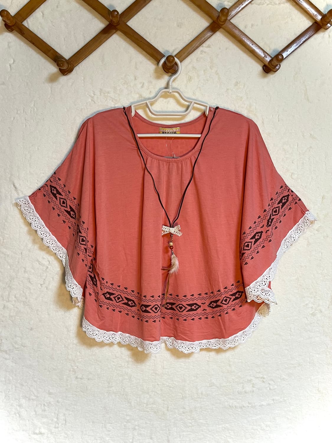 빈티지 모리걸 레이스 케이프 망토 블라우스 상품이미지1