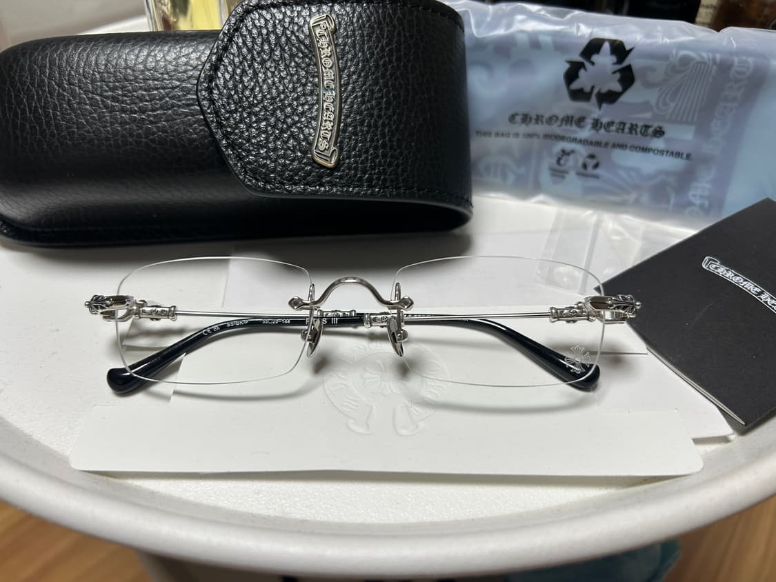 크롬하츠 필스3 샤이니 실버 무테 안경 상품이미지1