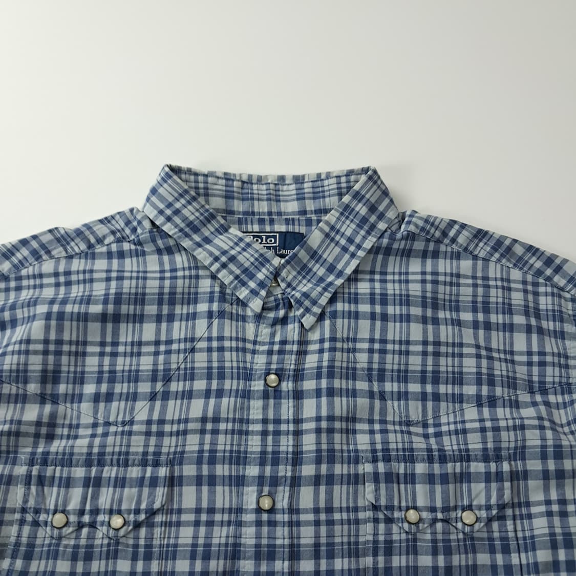 CK557 2XL 폴로 90s 웨스턴체크 블루 셔츠 남방 상품이미지2