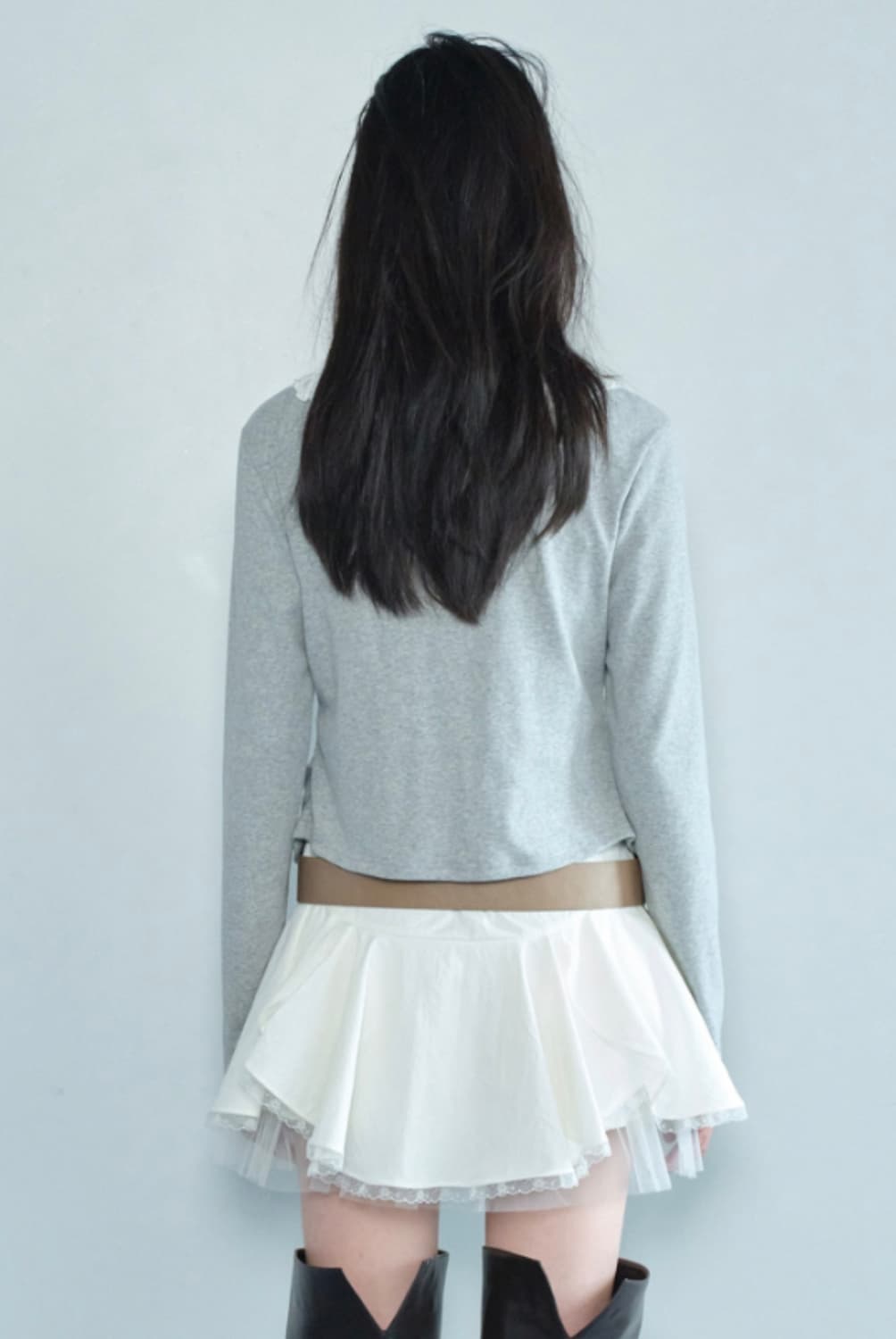 세릭 CERRIC 프릴 리본 가디건 아이브 레이 착용 상품이미지6