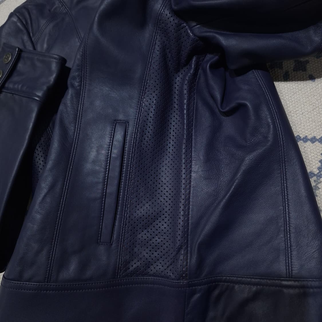 스멕스 스모키블루 넥버튼 양가죽 램스킨 레더자켓 가죽자켓 WOMANS M 상품이미지9