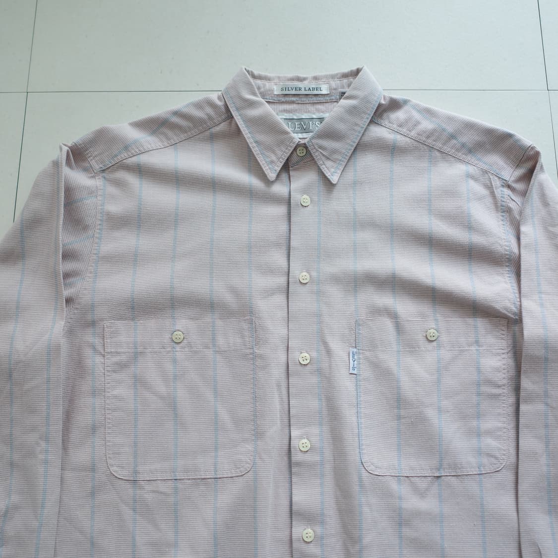 90s 리바이스 실버탭 빈티지 스트라이프 셔츠 L 상품이미지3