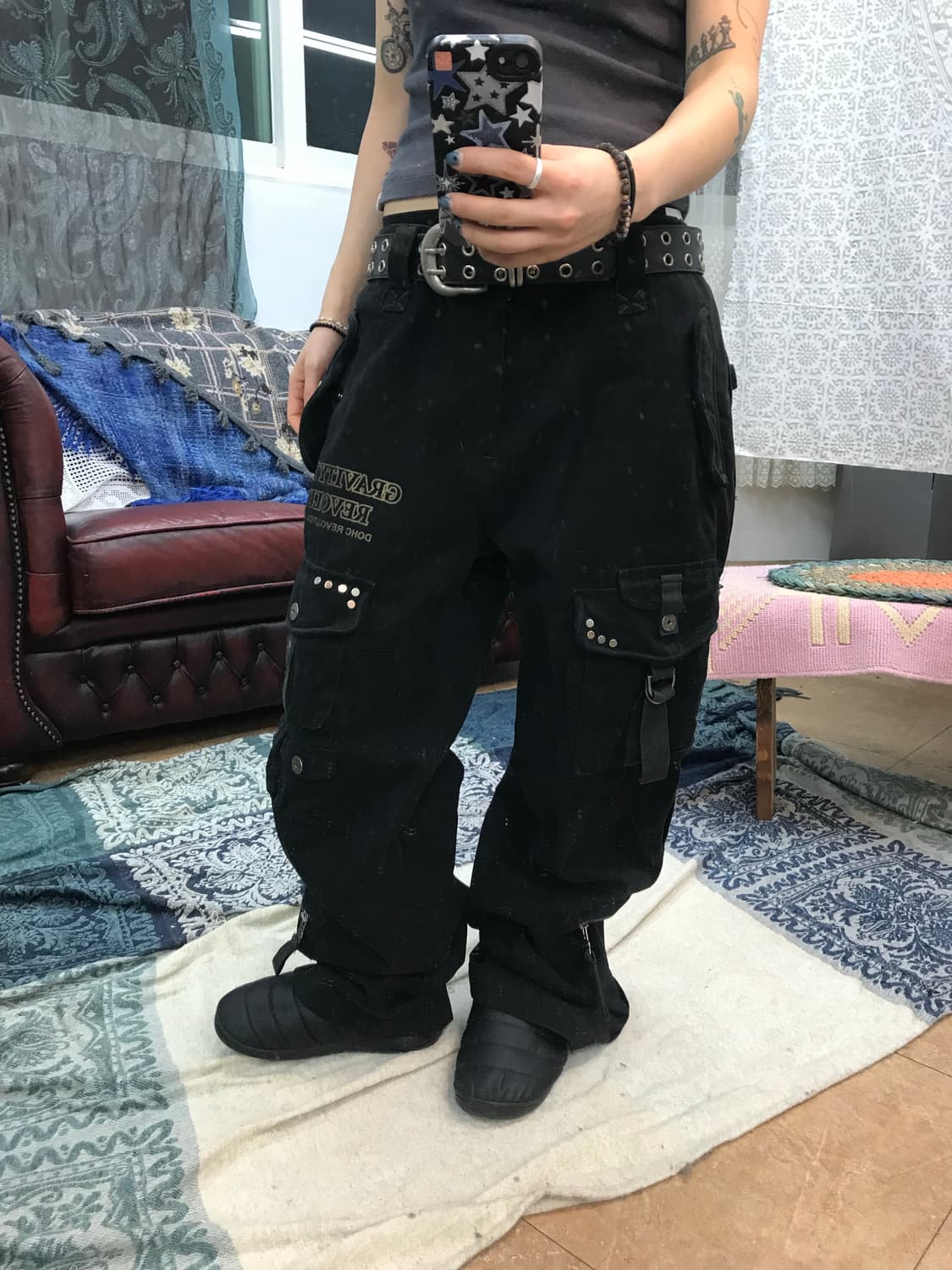 DOHC 빈티지 프린팅 카고팬츠  상품이미지1