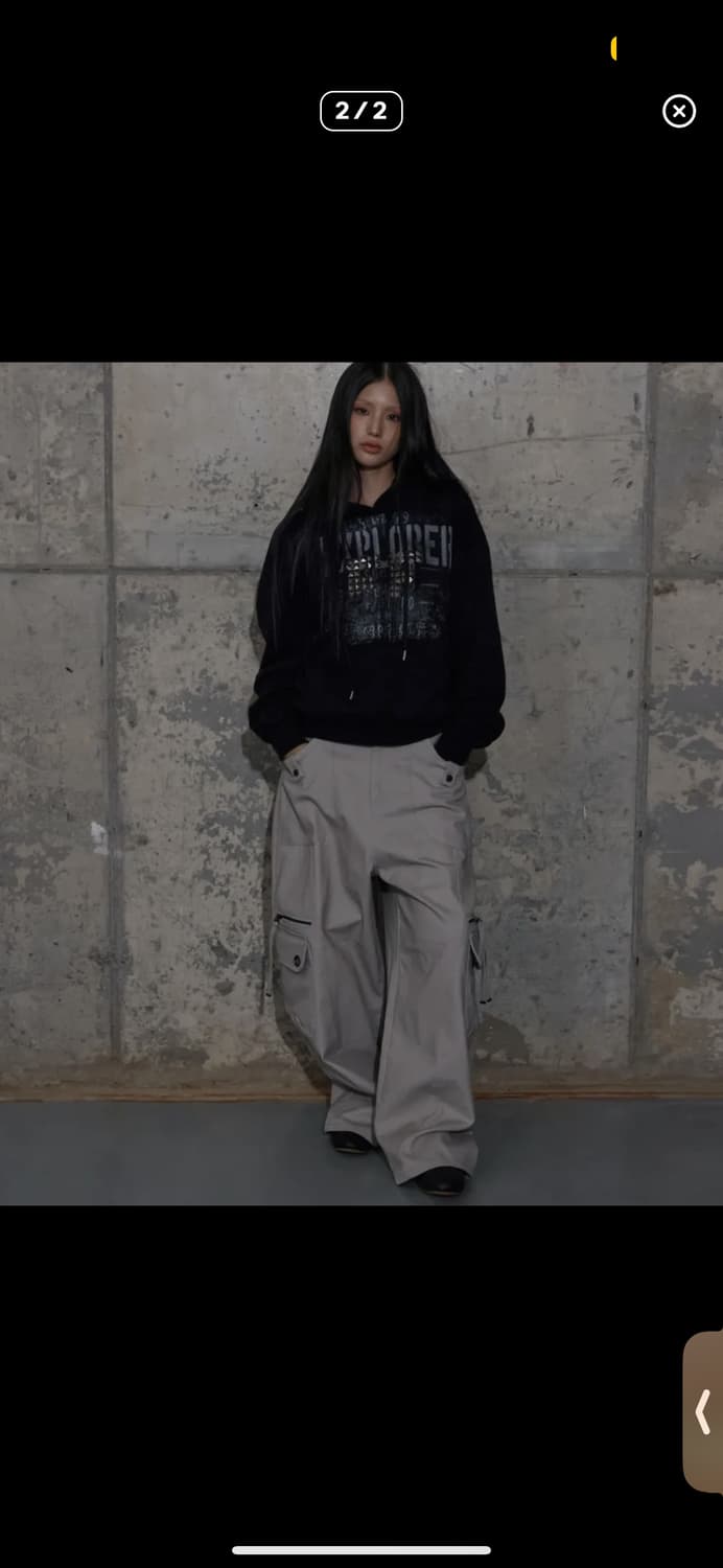 팬시클럽 크로스 포켓 카고팬츠 (핑크베이지) 상품이미지2