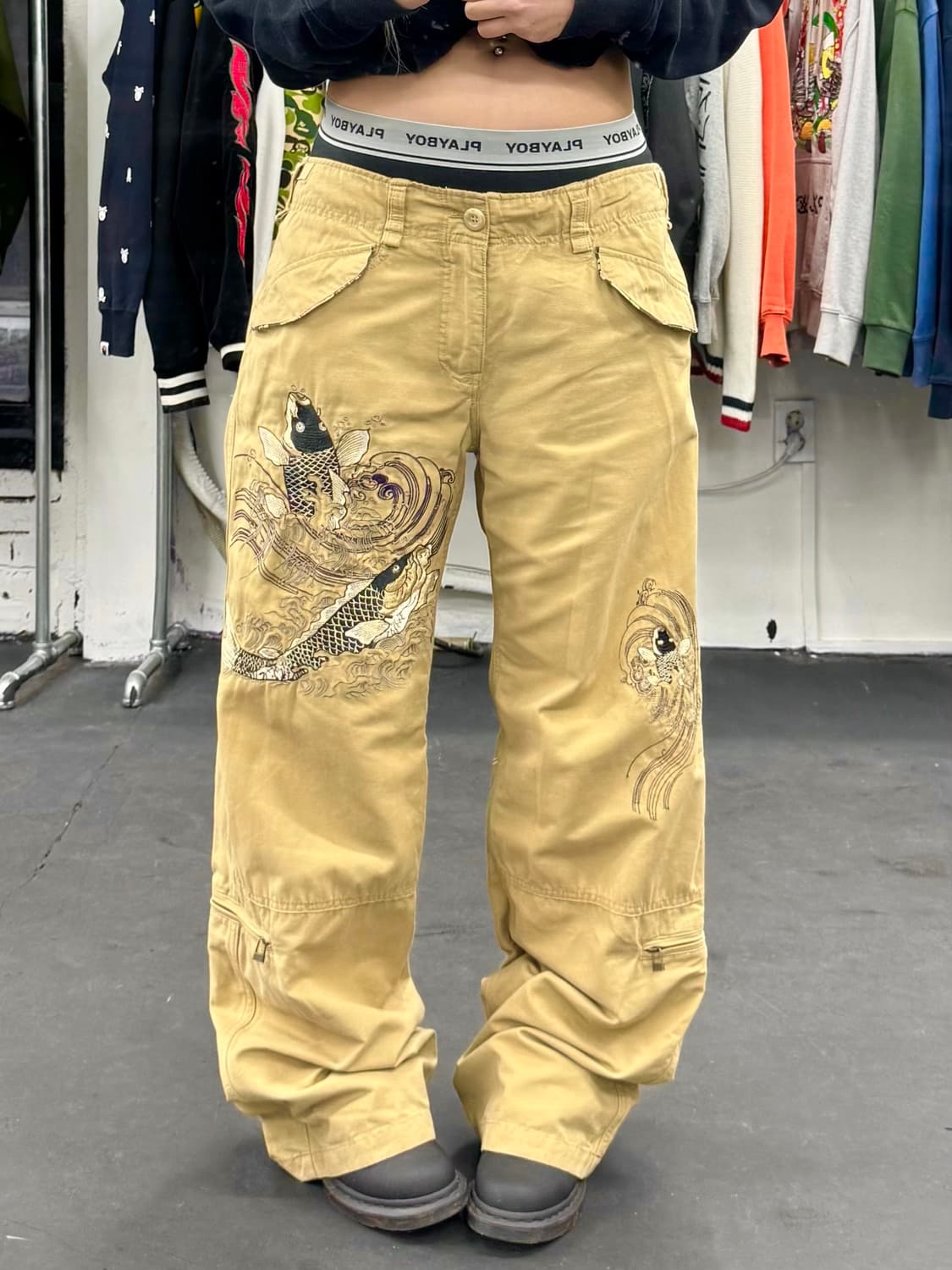 카라쿠리 타마시 오리엔탈 자수 팬츠 상품이미지1