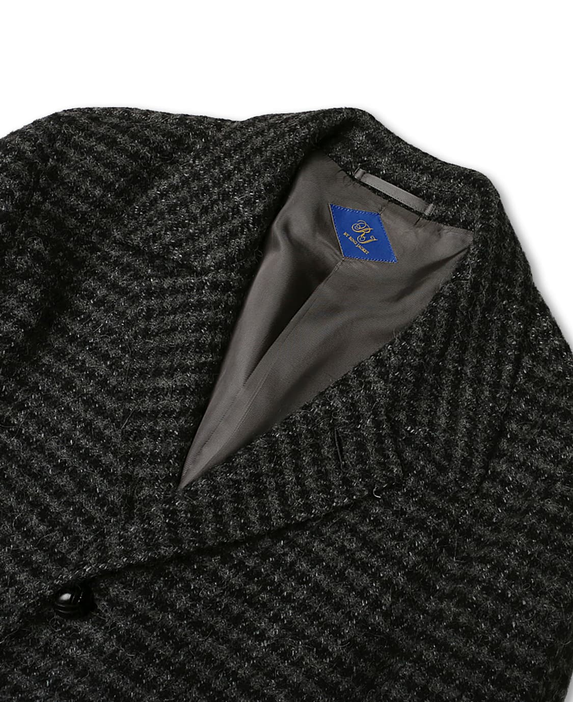 링자켓 [Ring Jacket RJ] 울 알파카 모헤어 실크 체크 코트 상품이미지2