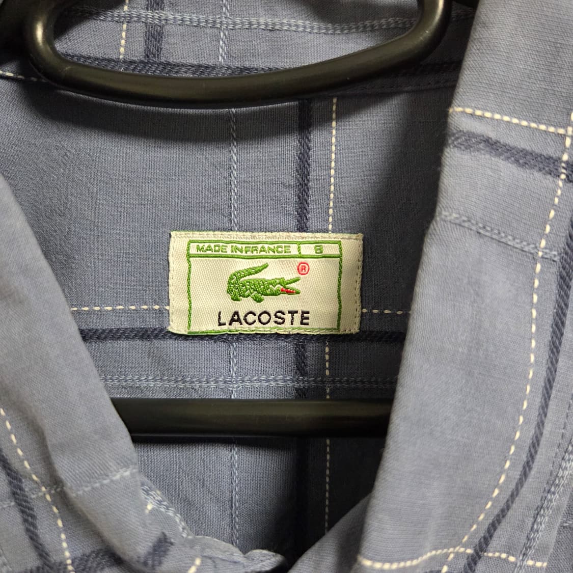 프랑스제 Lacoste 반팔 체크 셔츠 XL-2XL(110) 상품이미지5