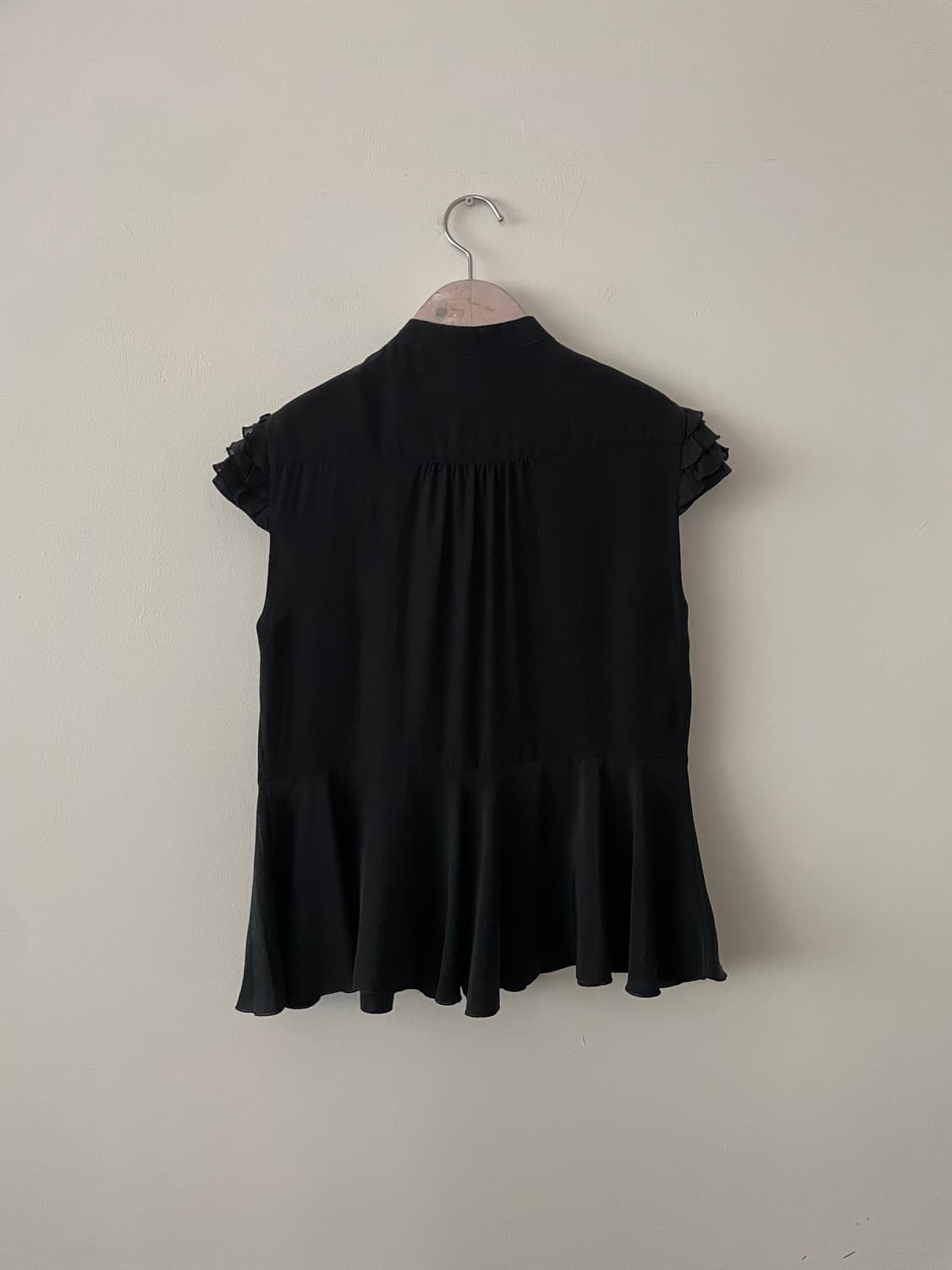 MOSCHINO frill cap sleeve silk blouse 상품이미지6