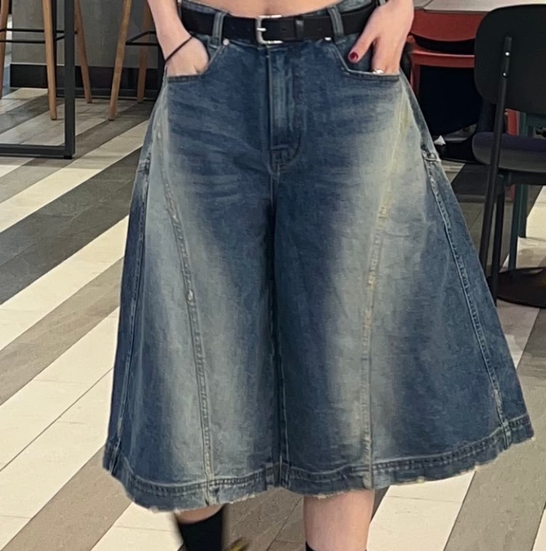 트리밍버드 버뮤다 데님 반바지 팬츠  상품이미지1